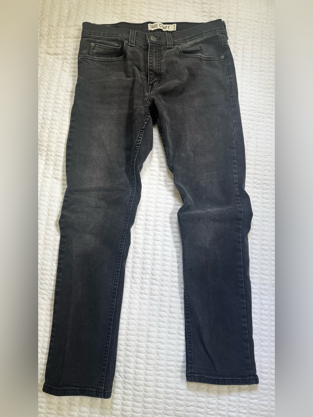 True Craft Men's Washed Black Skinny Jeans